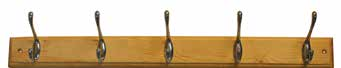 5 Hook Brass - Beech Wood