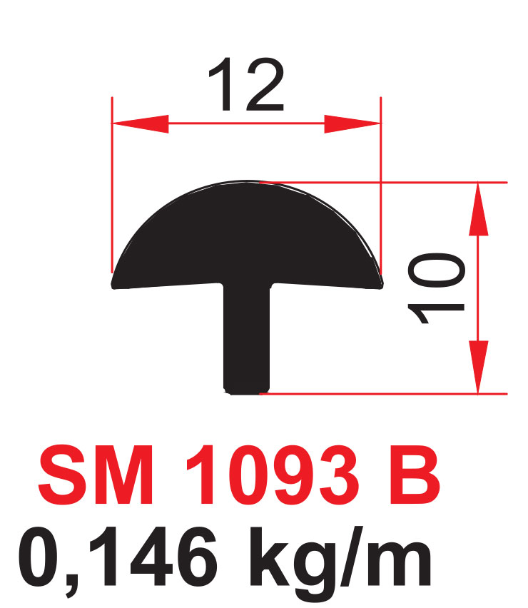 [003708] Al.Profile 1093 Round T Bar 3mt