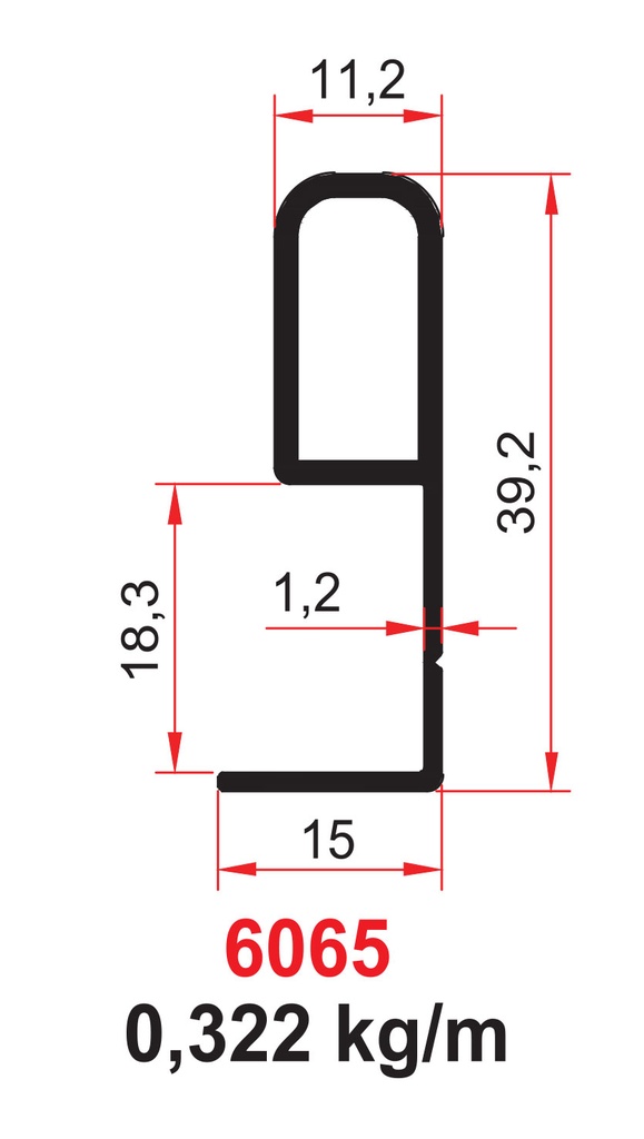 [004306] Al.Profile Handle PA3024 Anodized Matt 3mt