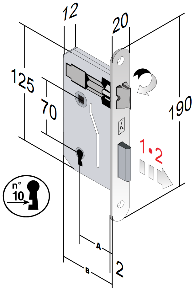 Bonaiti Lock 70/40 Bronze