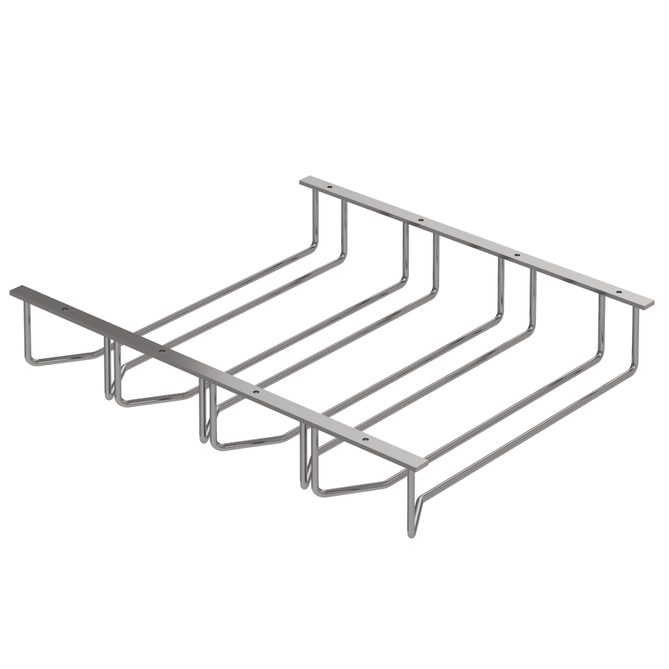 Glass Rack 4 Divisions S4044 Chrome 500mm Depth