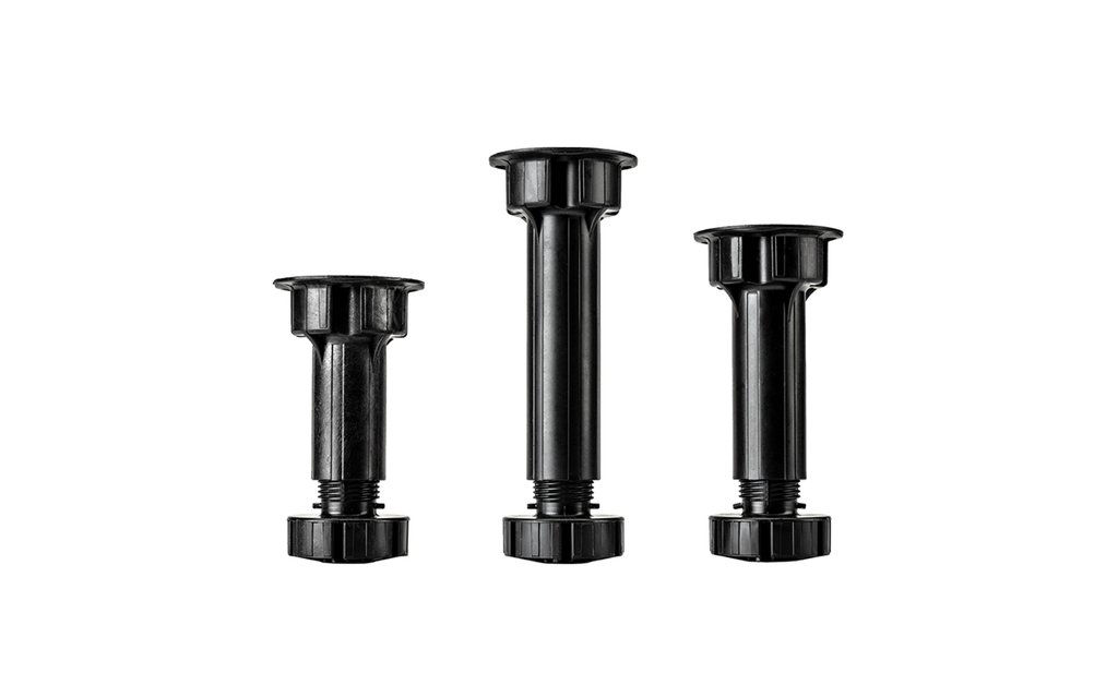 [004207] PLASTIC LEG SOLID BLACK 100MM