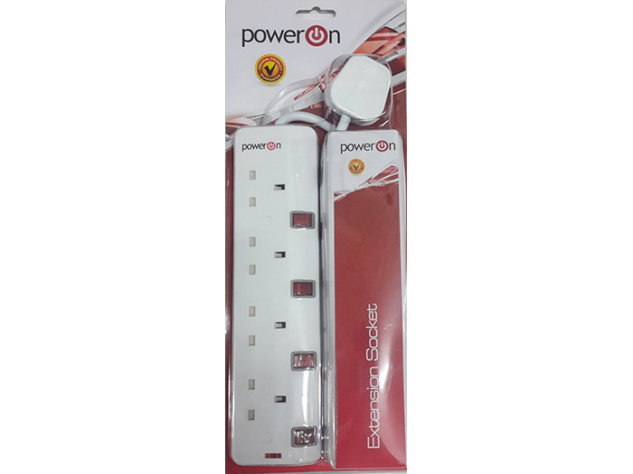 Extension Socket 4 Way - 3mt