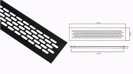 Air Vent Black 60 x 245 Each