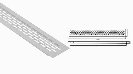 Air Vent Aluminium 60 x 480 Each