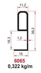 [004306] Al.Profile Handle PA3024 Anodized Matt 3mt