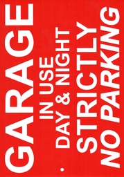 [000019] Self Adhesive Sign A4 - Garage in Use
