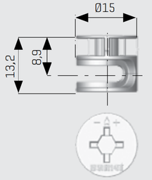 [001008] Sam-Fix Cam Ø15x13.2 Nickel