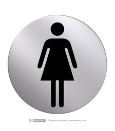 [001496] S/Steel Sign Round - Women Toilet