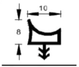 [002150] DOOR STRIP BLACK T-Type NEW 10mm