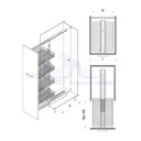 1850-2000 300mm 6 Basket Larder BB S/Close S1825 Chrome