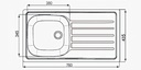 Sink 1 Bowl + Drain 760 x 435mm Satin