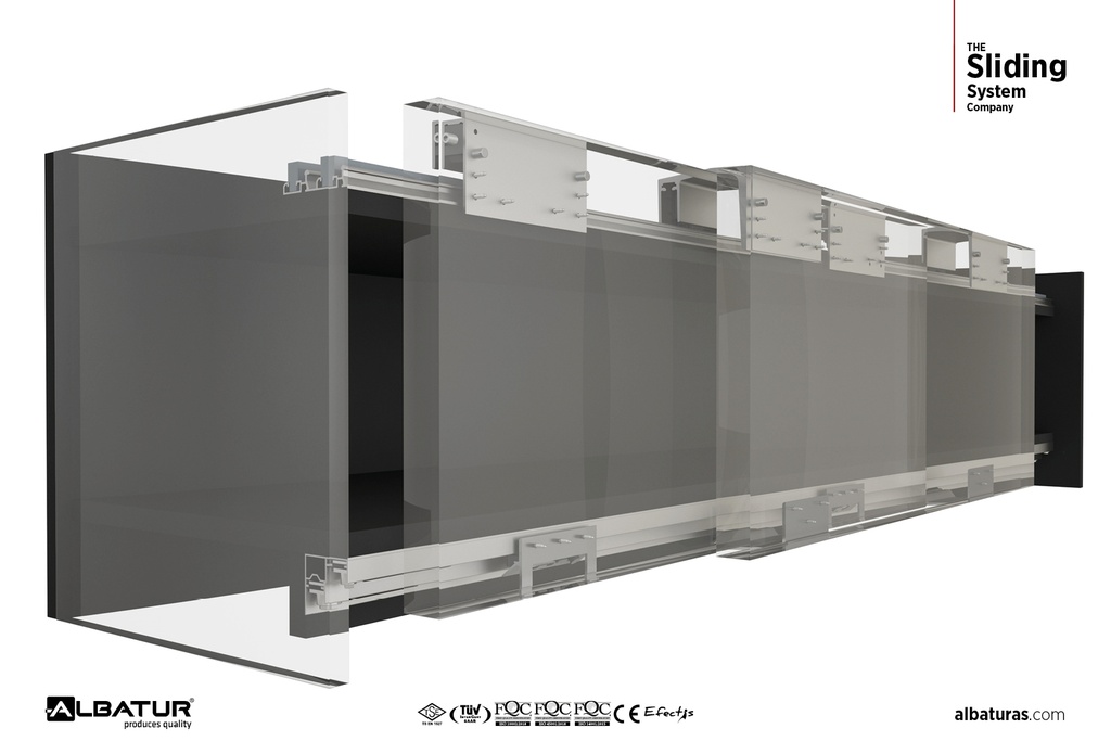 Albatur Sliding Wardrobe Mechanism for 2 Door 30-35mm 100kg 8235
