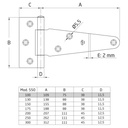 AMIG Hinge T Type Black 300mm