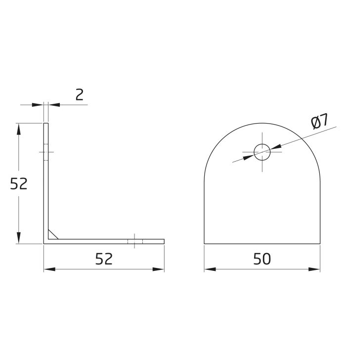 AMIG Corner Brace Mod. 100 S/Steel