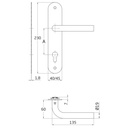 AMIG Handle Mod. 4LB Full Plate Stainless Steel