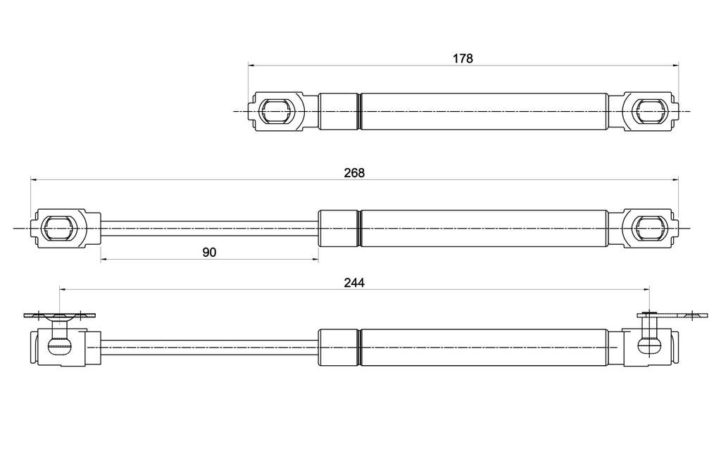 Gas Spring Pulling Down