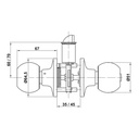 AMIG KnobSet Private 612 Satin Nickel