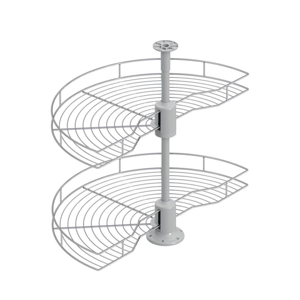 1/2 Turning Basket Corner 74cm S3011 Chrome