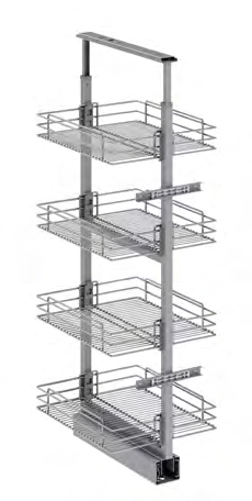 1850-2000 450mm 6 Basket Larder BB S/Close S1828 Chrome