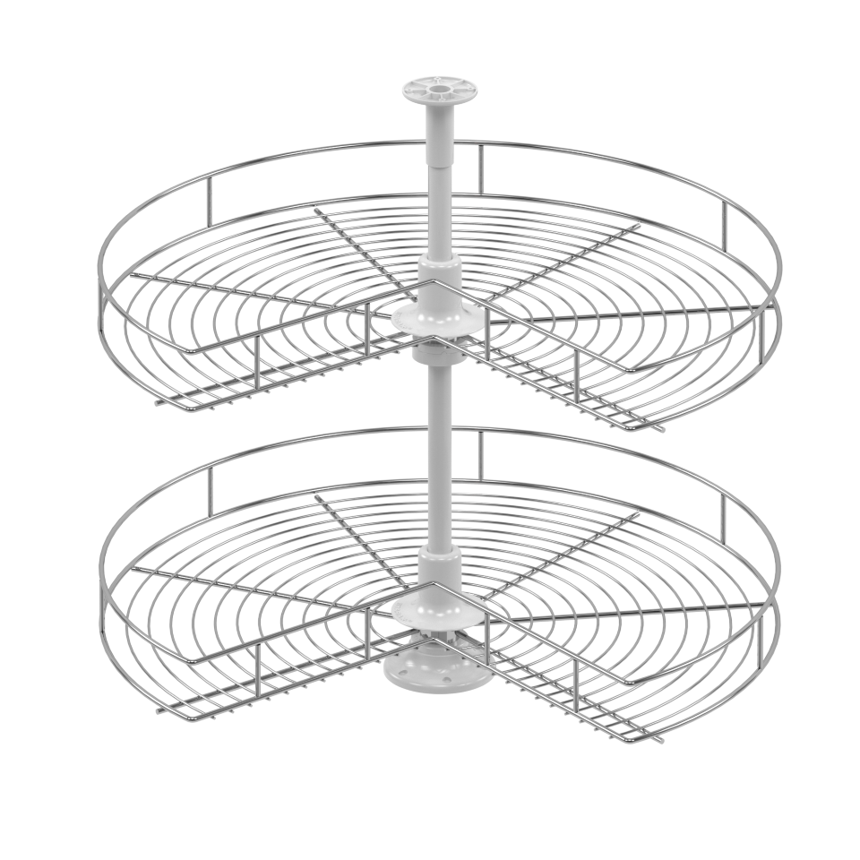 [000588] 3/4 Turning Basket Corner 74cm S3021 Chrome