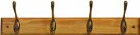 4 Hook Brass - Beech Wood