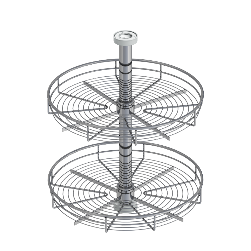 [002806] 4/4 Turning Basket Corner 75cm S3032 Chrome