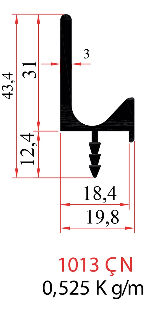 Al.Profile Handle For Cabinets 3mt