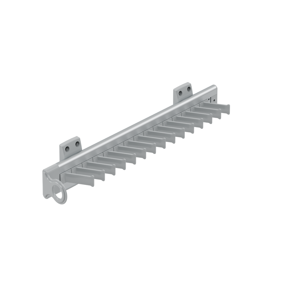 [004383] AL. Tie Rack With Rail S6542 Grey