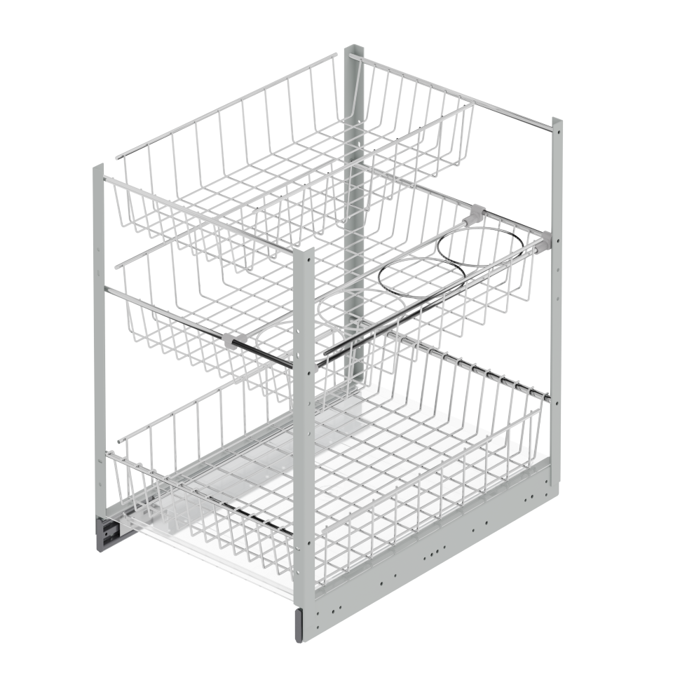 [000030] Basket 3 Shelfs 350mm S2121 Chrome X