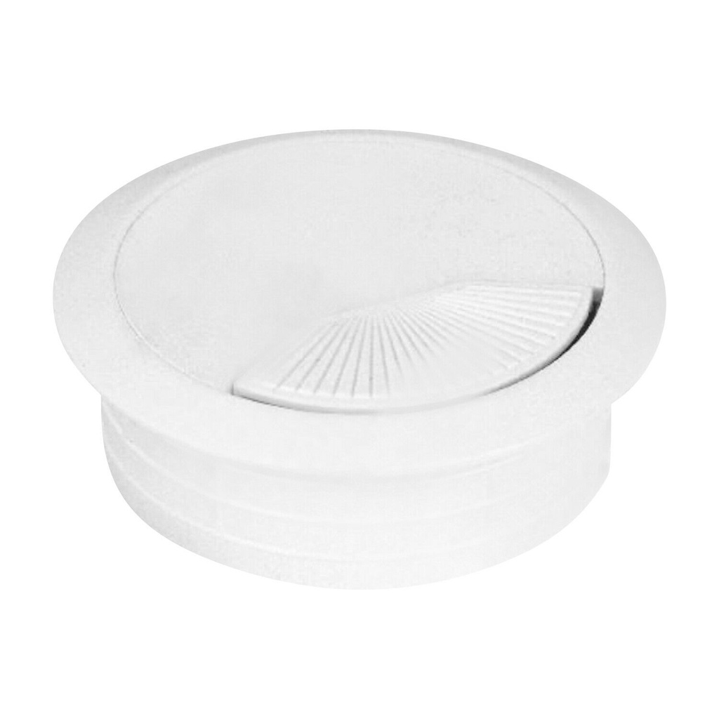Cable Desk Cover White Round 60mm