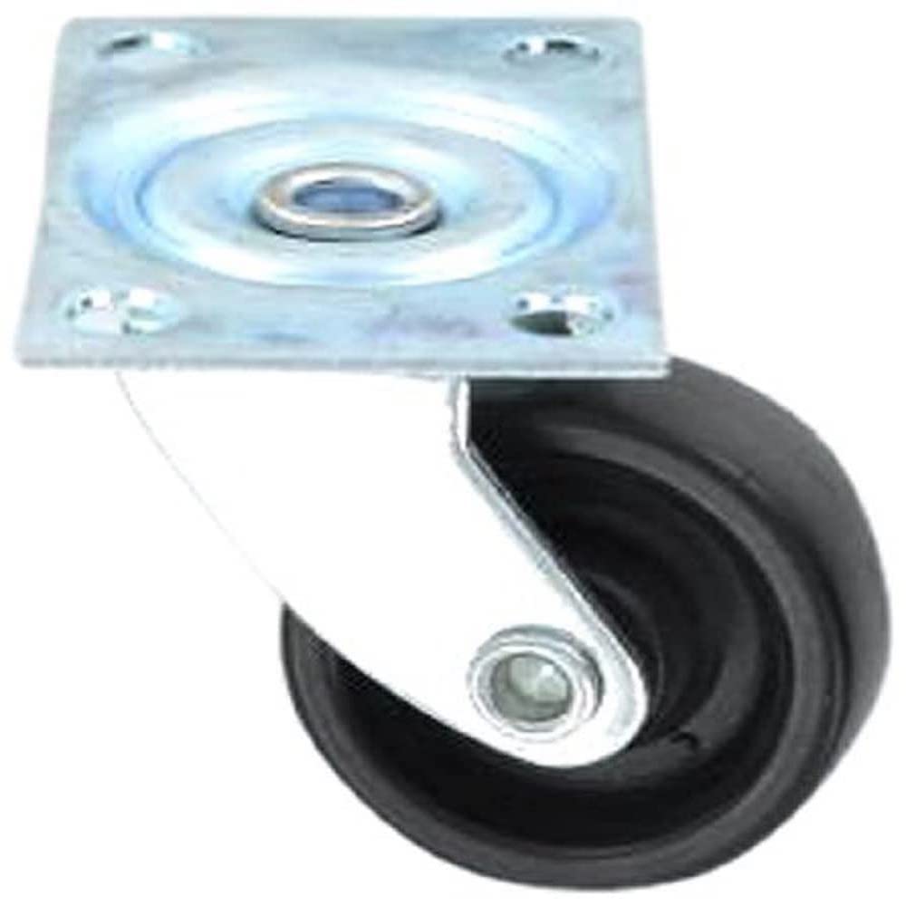 Castor with plate 50mm Black