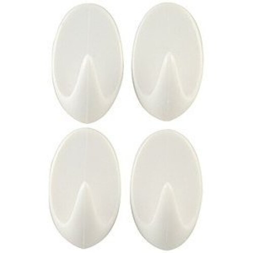 [000294] Self Adhesive White Hooks 4Pcs