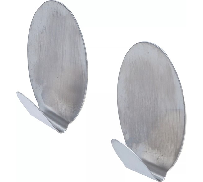 Self Adhesive S/Steel Hooks 4pcs