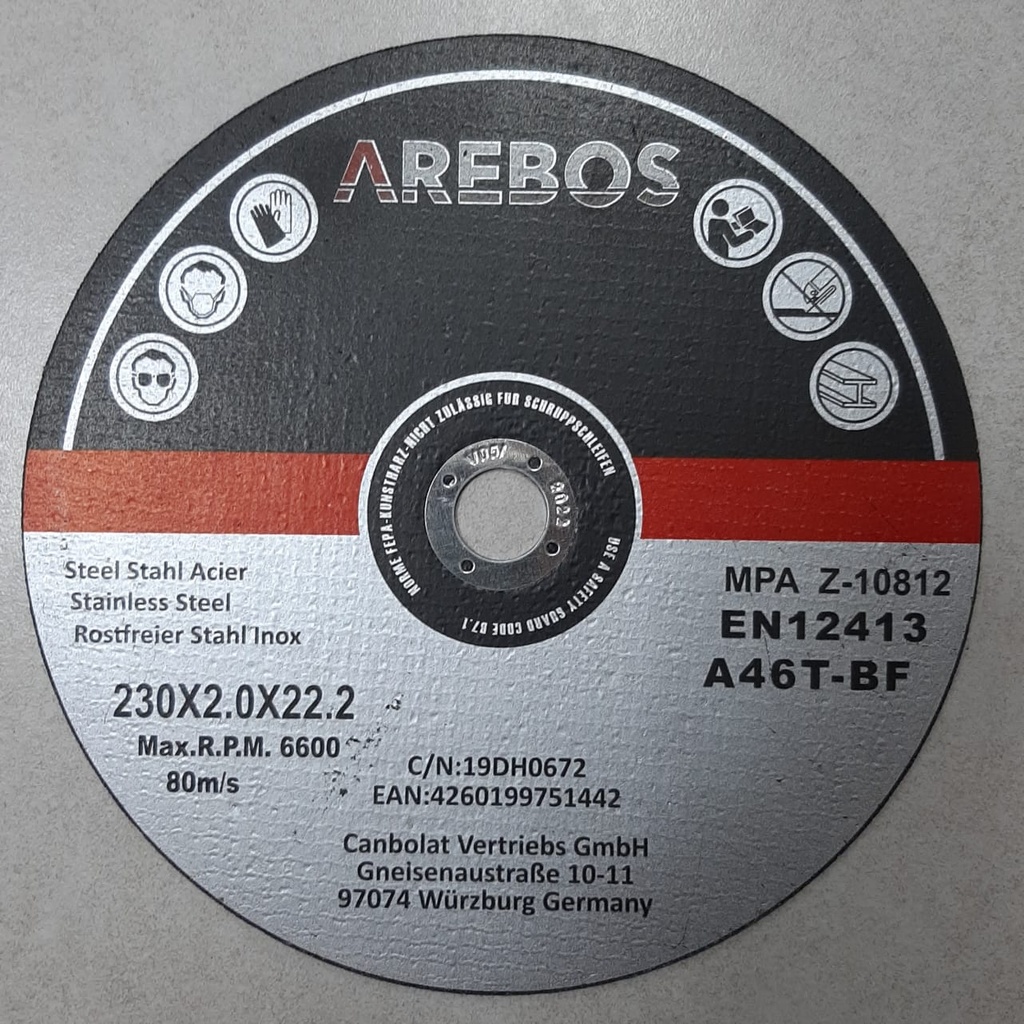 [001189] Cutting Disc Metal 230mm x 2.0mm