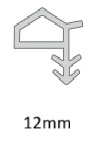DOOR STRIP TRANSPARENT T-TYPE NEXT NAIL 12mm