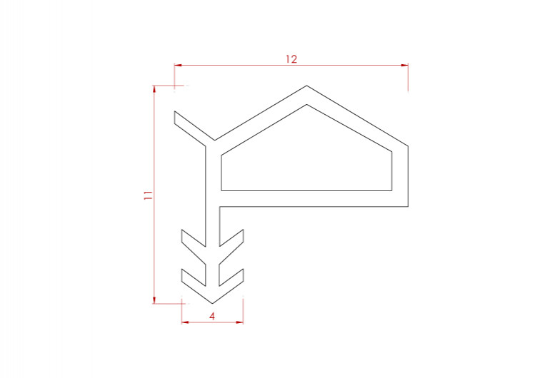 DOOR STRIP TRANSPARENT T-TYPE NEXT NAIL