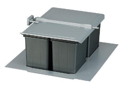 [007975] Drawer Waste Bin 40cm (Auto) 12+6+6lt Anthracite