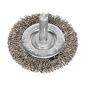 Flat Wire Brush Dia 75m x 6mm Shaft