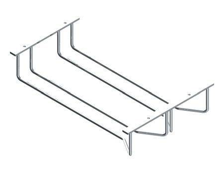 Glass Rack 2 Divisions S4016 Chrome 355mm Depth