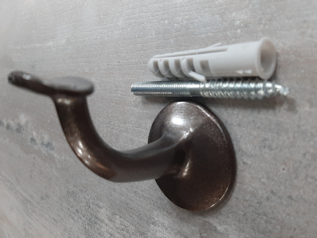 [005766] Wall Support Hand Rail Bronze