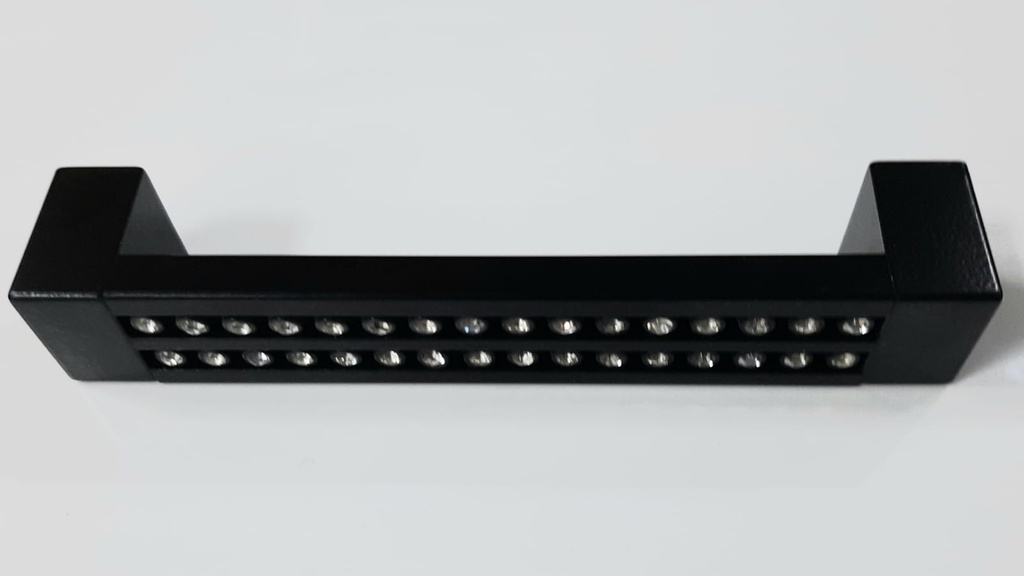 C/Handle Black w/Crystal Row 128mm
