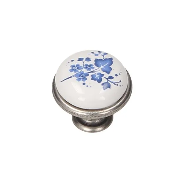 [004285] Knob Victoria Purple Flower GP19