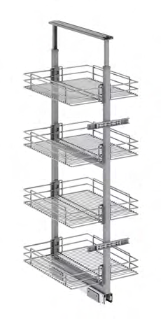 1850-2000 500mm 6 Basket Larder S1147 Chrome - X