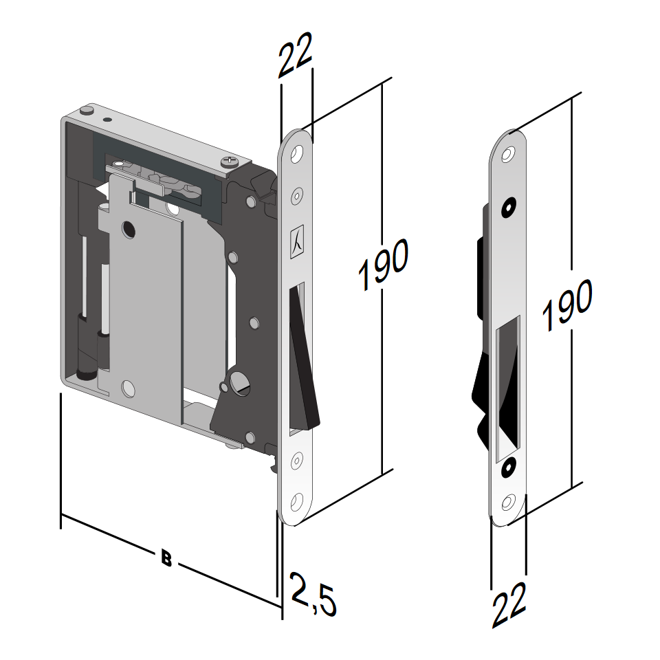[008296] Bonaiti Lock B No-Ha Nickel