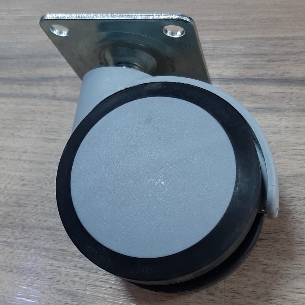 Plastic castor with plate 75mm Grey - H-100mm - X
