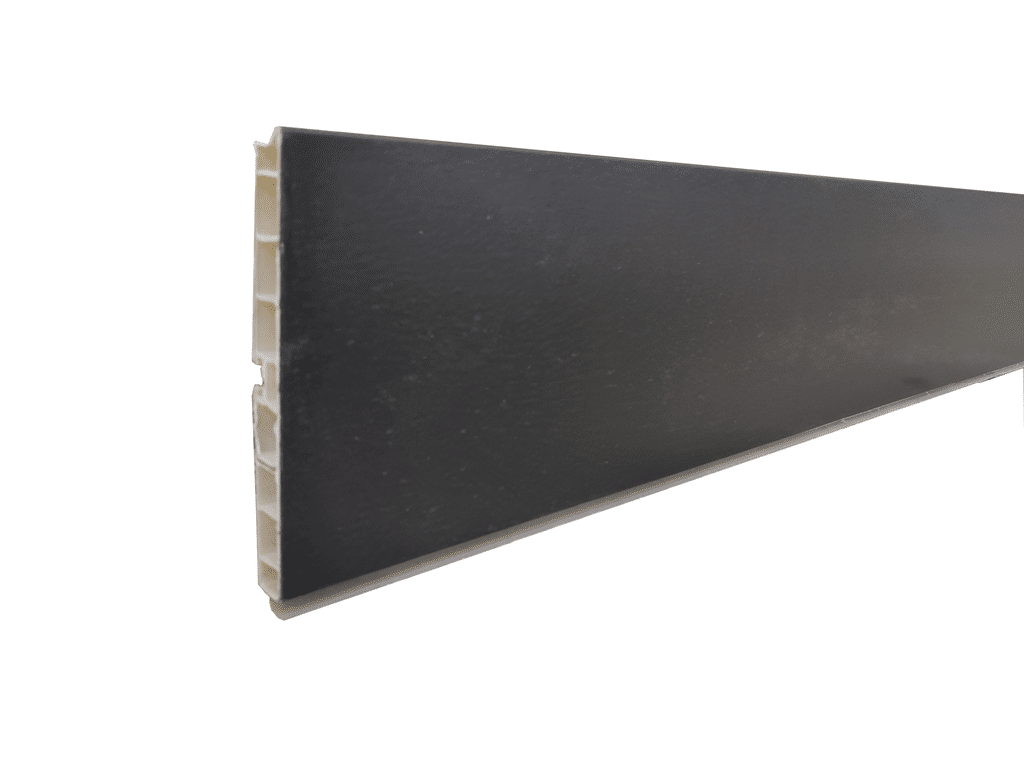 PVC Plinth Black Matt 120mm 4mt