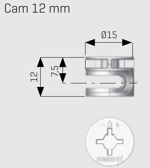 Sam-Fix Cam Ø15x12.0 Nickel