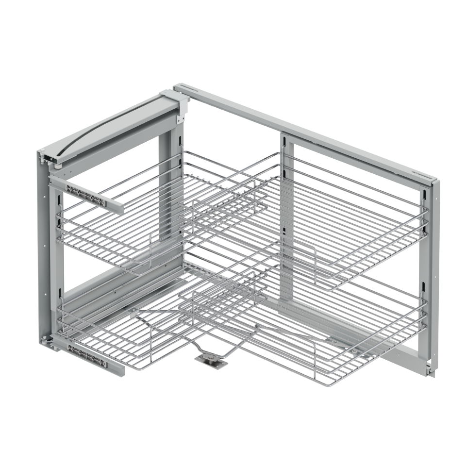 Secret Corner Mounted w/Lid 45cm L S3001 Chrome