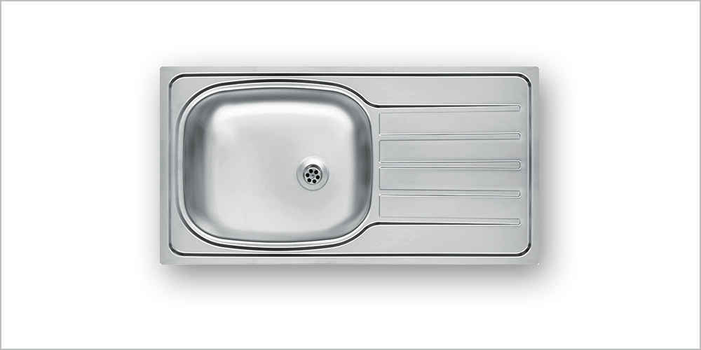 [000877] Sink 1 Bowl + Drain 760 x 435mm Satin
